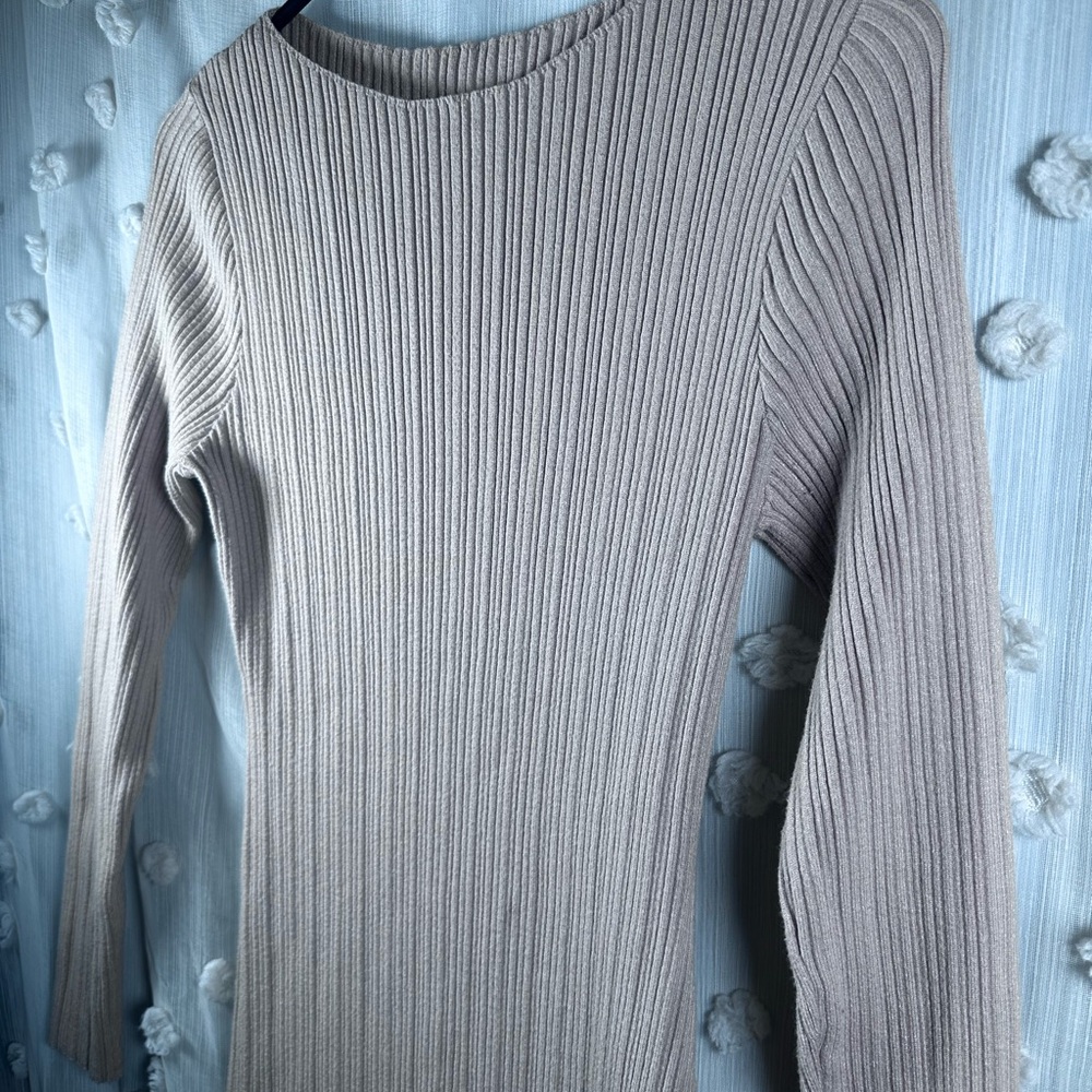 Merokeety Women’s Light Brown Ribbed Bodycon Knit Dress Size Medium - Picture 3 of 11